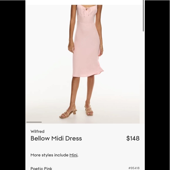 Aritzia Wilfred Bellow Midi Dress Poetic Pink - Picture 2 of 14